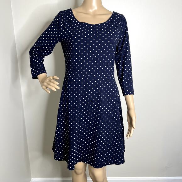 Old Navy Blue Polka Dot Long Sleeve Dress - Picture 1 of 8